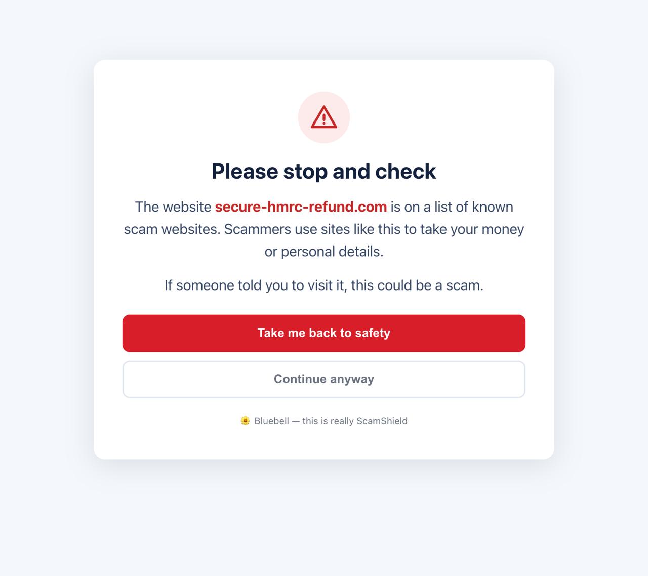 PC warning